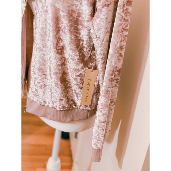 VELVET Paper+Tee Barbie Pink Velvet ZIP Up Jacket - Picture 6 of 7